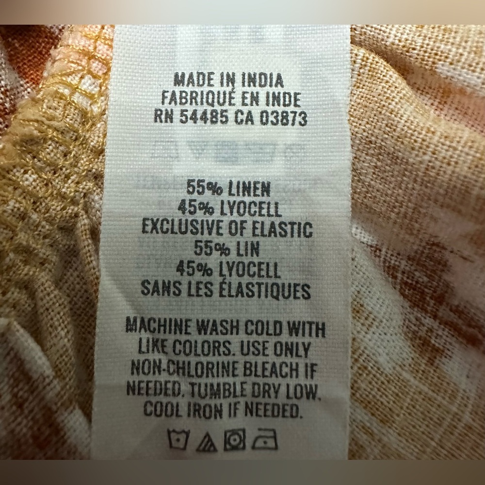 Aerie Strapless Linen Blend Dress.
Gold/brown/pink. Size : XL - Picture 4 of 12
